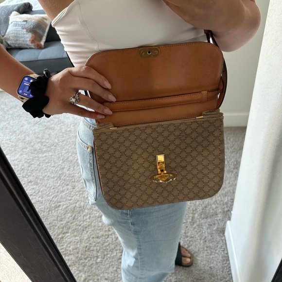 Celine Triomphe Canvas Crossbody Purse - Picture 4 of 9